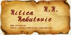 Milica Makulović vizit kartica